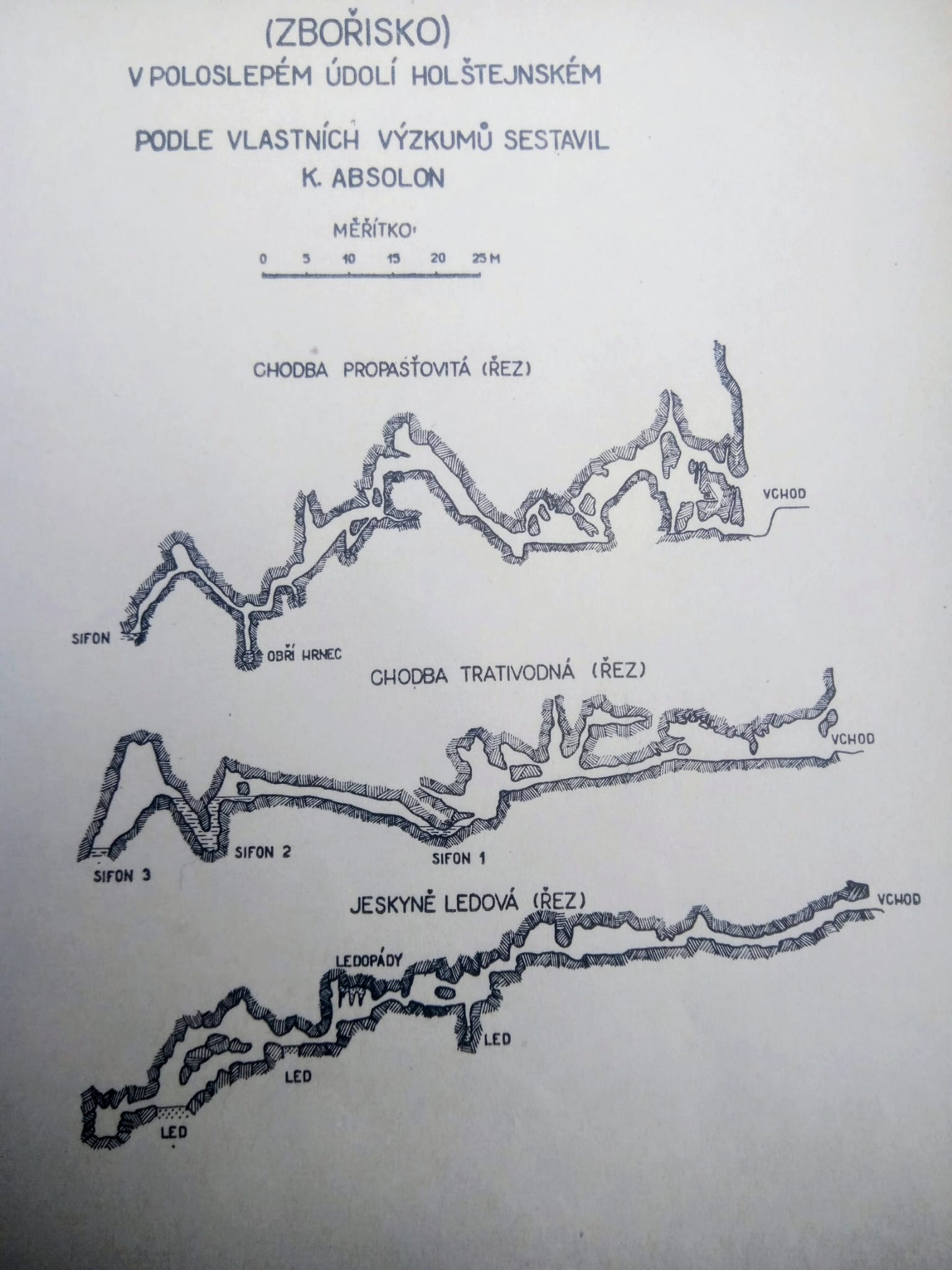 Mapa Diaklasové chodby | řez